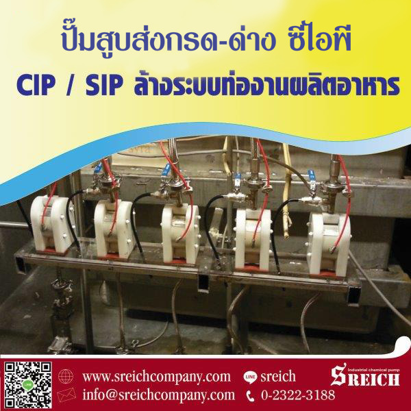 CIP การล้างทำความสะอาดและฆ่าเชื้อในกระบวนการผลิต ด้วยปั๊มทนเคมีมาตรฐานยุโรป CIP การล้างทำความสะอาดและฆ่าเชื้อในกระบวนการผลิต ด้วยปั๊มทนเคมีมาตรฐานยุโรป