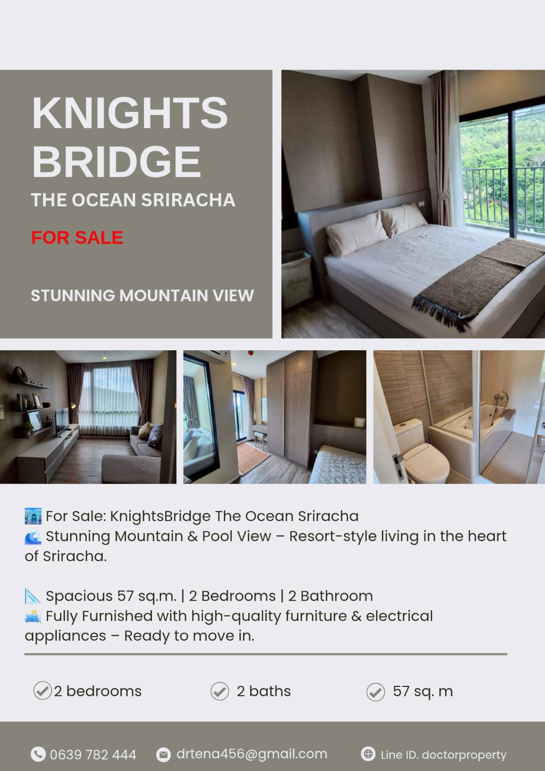 �١�ش��ç��� 🏙️ �͹�乷��Դ�� �� ����¹ ����Ҫ� 🌊 ������� & ������¹�� ��������� 📐 57 ��.�. | 2 ��ͧ�͹ | 2 ��ͧ��� 🛋️ �觤ú �����������������